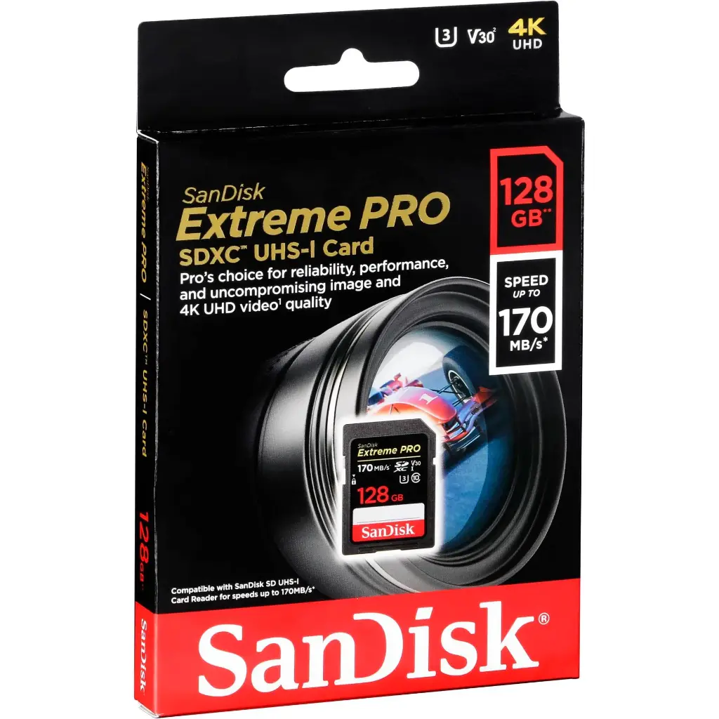 Sandisk Extreme Pro SD Card 128gb 170 Mb/s - 4k UHD