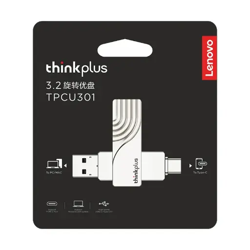LENOVO 256GB Metal OTG USB Flash Drive 3.2 Type C 2 in 1 USB Stick Dual For Computers and Smartphones TPCU-301